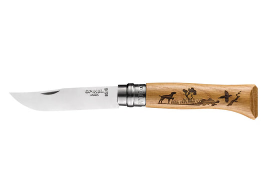 Opinel N°08 Animalia Engraved Oak