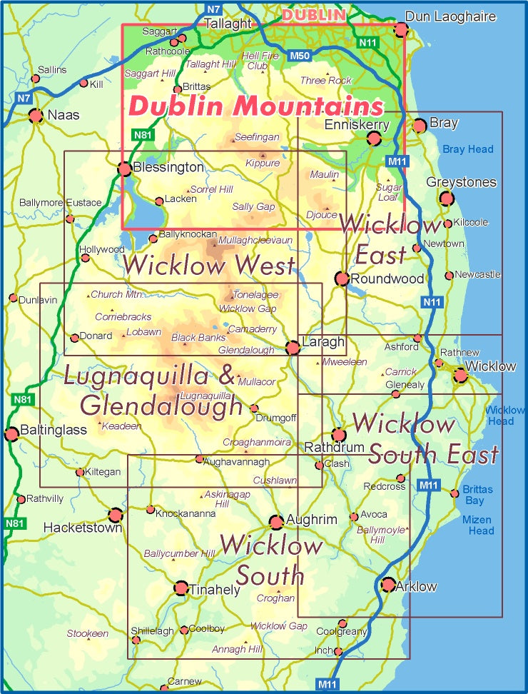 Dublin Mountains and North Wicklow Laminated