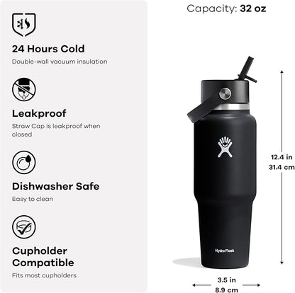 32oz Wide Flex Straw Travel Bottle