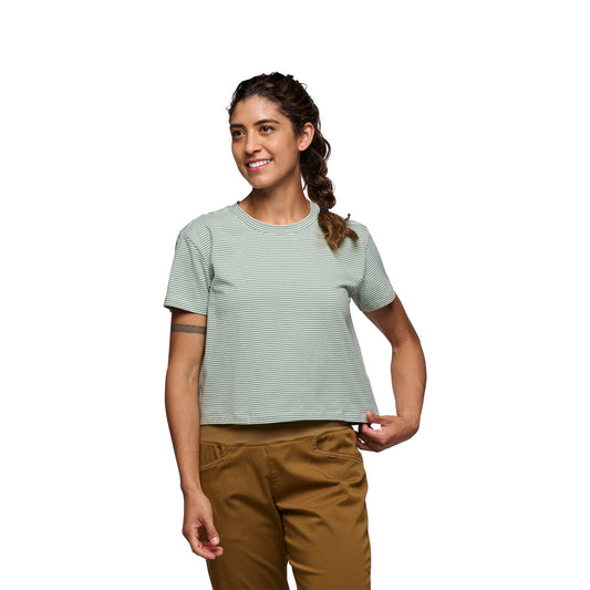 Womens BD Stripe Crop Short Sleeve Tee