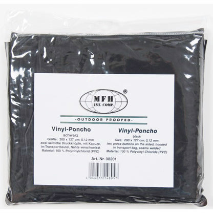 Vinyl Poncho Black