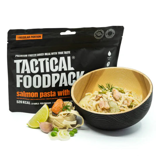 Salmon pasta with white wine