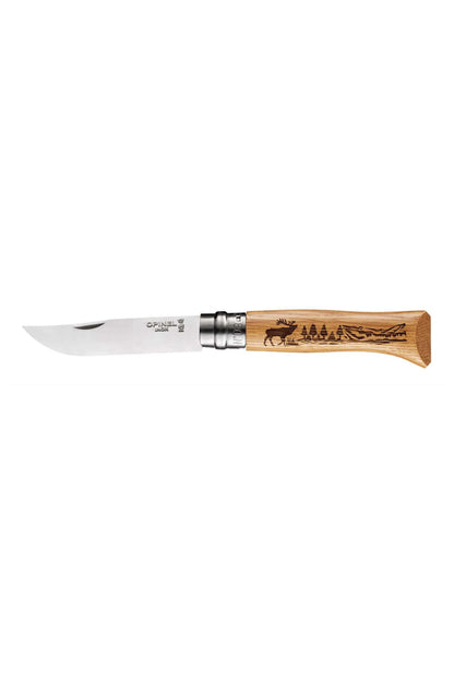 Opinel N°08 Animalia Engraved Oak
