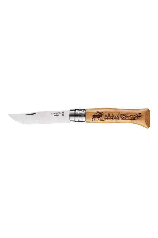 Opinel N°08 Animalia Engraved Oak