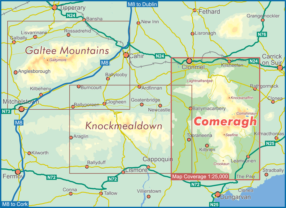 Comeragh Map Laminated