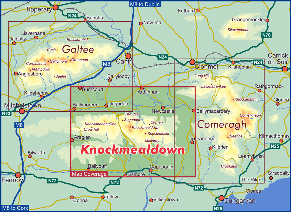 Knockmealdown Map Laminated